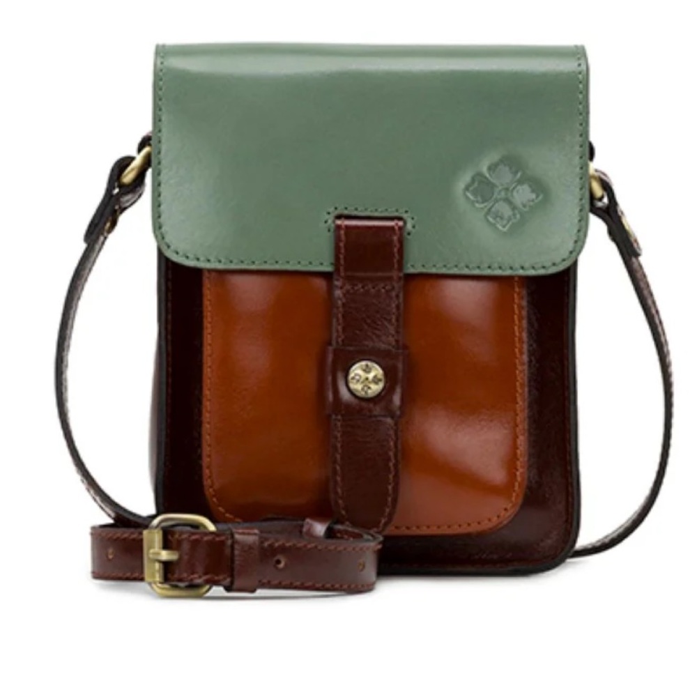 NEW Patricia Nash Two-Tone Lari Leather Crossbody Bag